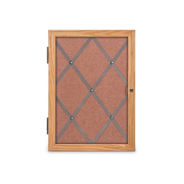 Sliding Door 16" Wood Framed Display Cas, UVDC1649-OAK-AMETHY